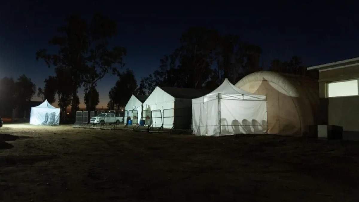 El refugio fue montado en el predio de la Ciudad Deportiva. Fuente: (Neuquén Informa)