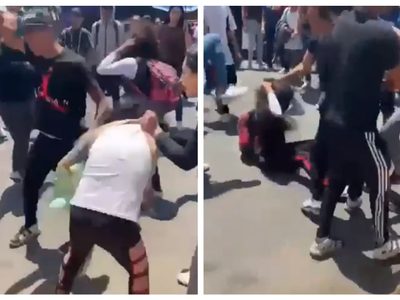 Una estudiante y una mujer con un bebé en brazos reciben una golpiza en Chalco (Video)