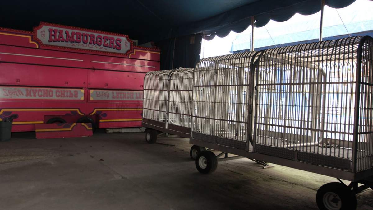 Una jaula donde se resguardaban animales de circo