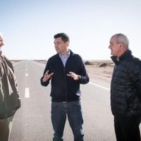 Koopmann supervisó la obra de pavimentación en la Ruta 67