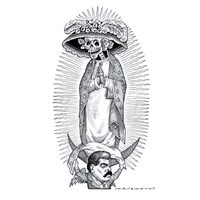 Exigen retirar imagen de la guadalupana con la cara de "La Catrina"