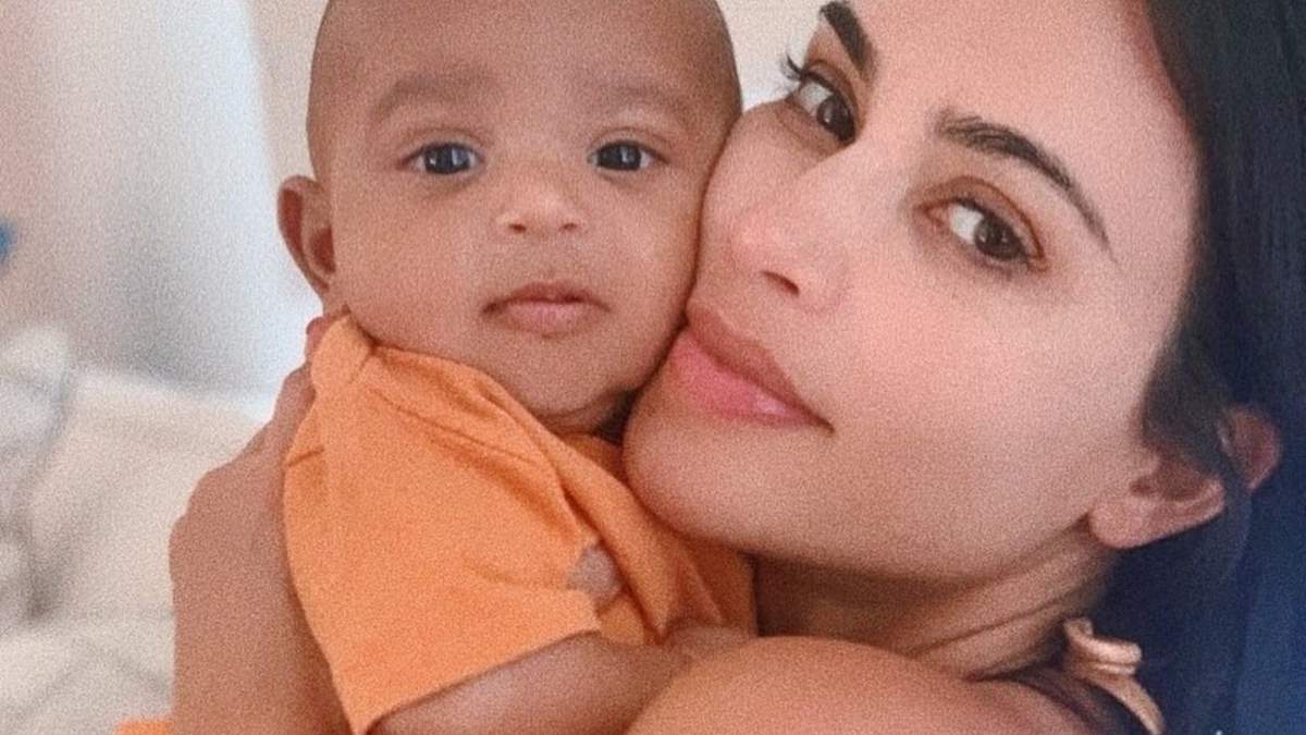 Kim Kardashian y Psalm West. Fuente: (Instagram)