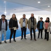 Omar Gutiérrez visitó la pileta climatizada de Loncopué, la cual está cerca de estar lista