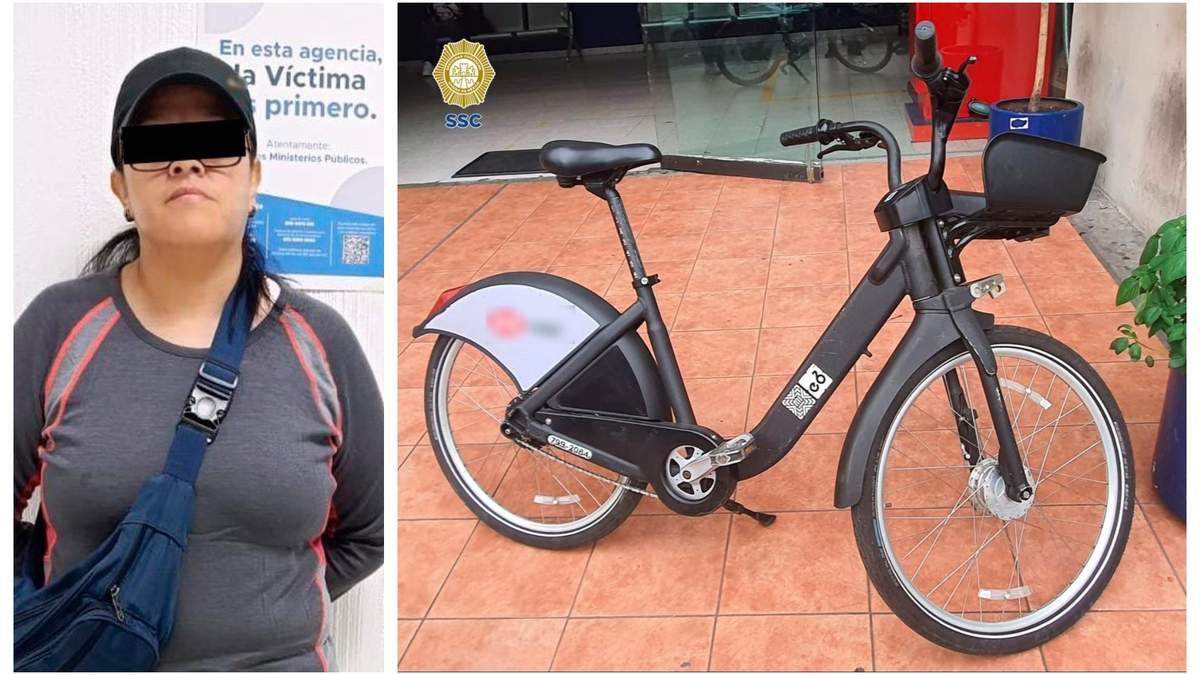 La detenida y la bicicleta recuperada