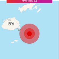 Reportan terremoto magnitud 7.8 cerca de las islas Fiji
