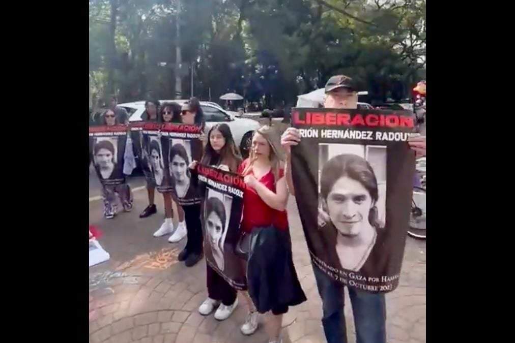 Manifestación para exigir acciones para la liberación de Orión Hernández, rehén de Hamás en la Franja de Gaza