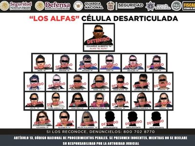 Desarticulan célula de “Los Alfas”, red de extorsión vinculada al CJNG en Edomex; 27 detenidos