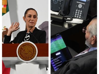 Así reaccionó Sheinbaum sobre Adán Augusto viendo el futbol en plena comparecencia