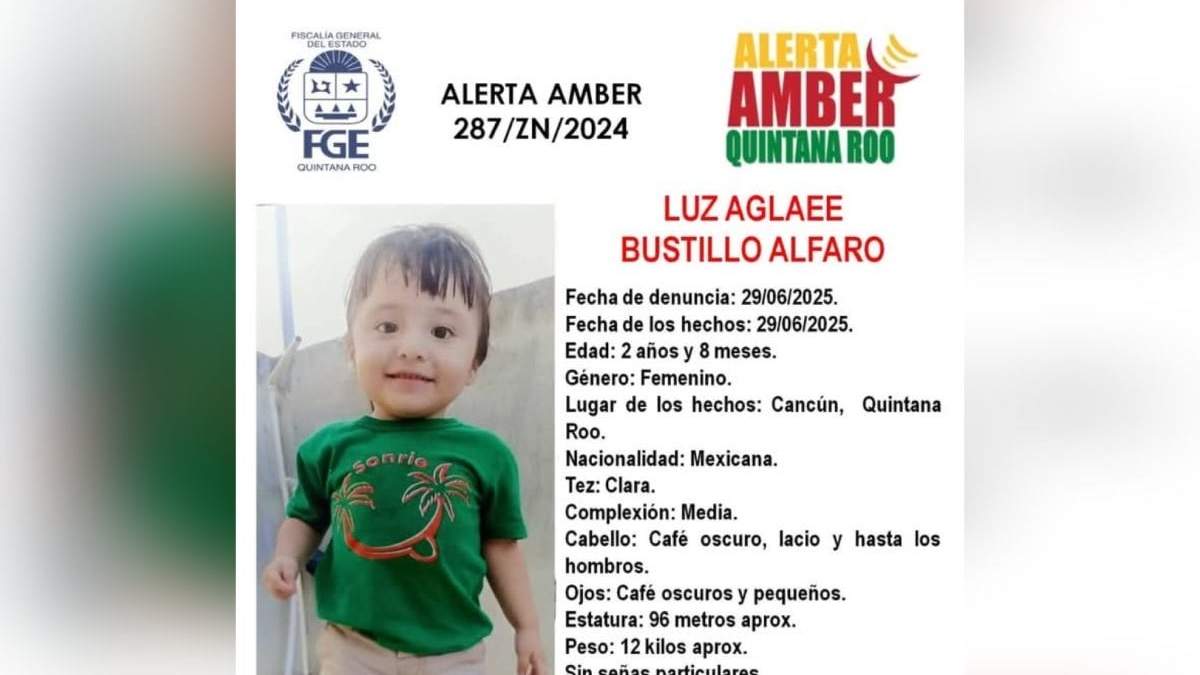 Alerta Ámber de la niña Luz Aglaee Bustillo Alfaro