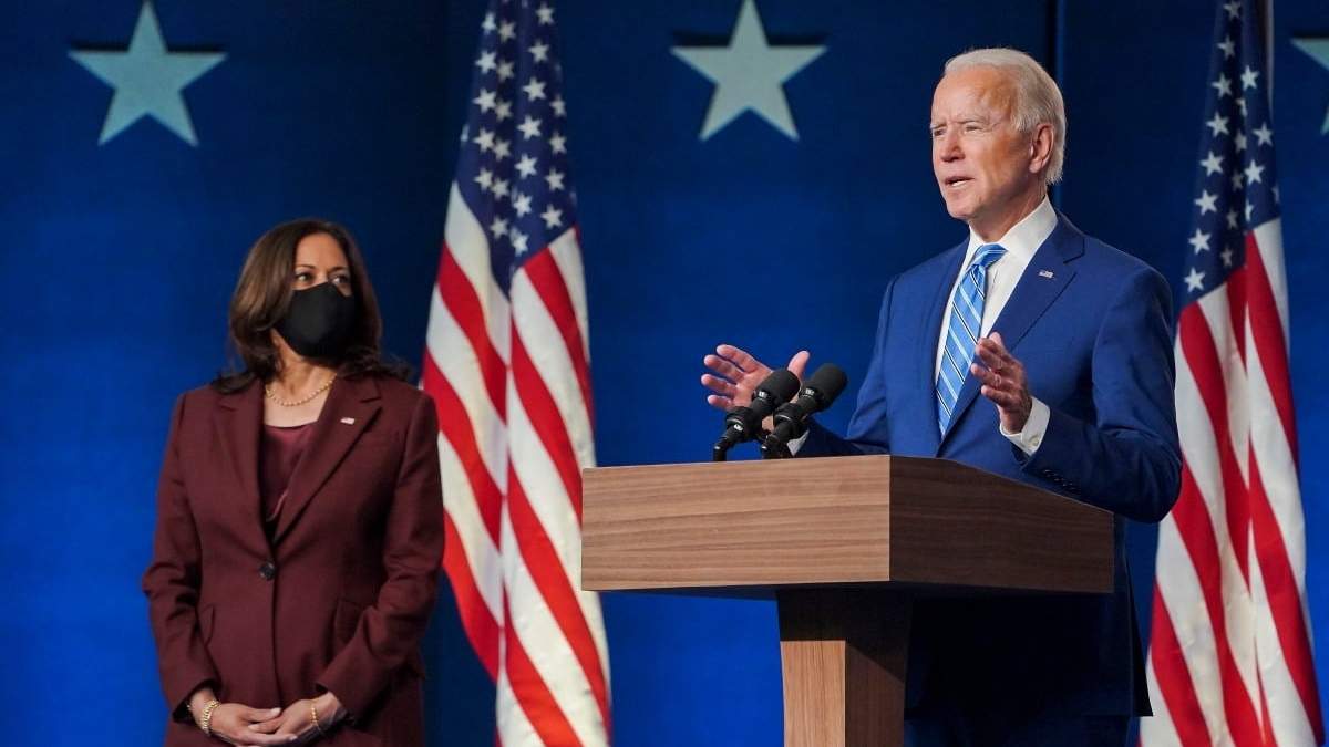 Joe Biden y la candidata a vicepresidenta Kamala Harris