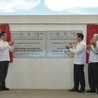Inaugura Peña acueducto, cuesta 600 mdp y alcaldía de Campeche admite que no es funcional