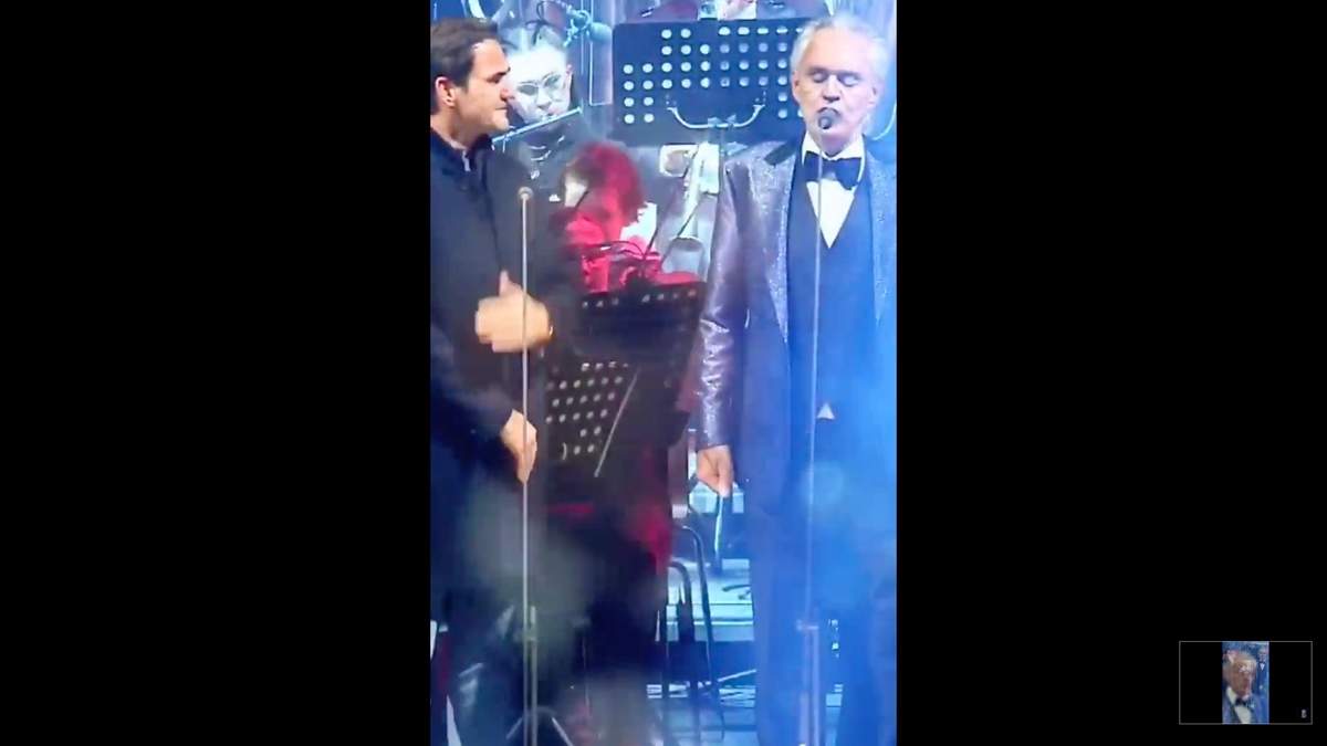 Andrea Bocelli le cantó a Roger Federer