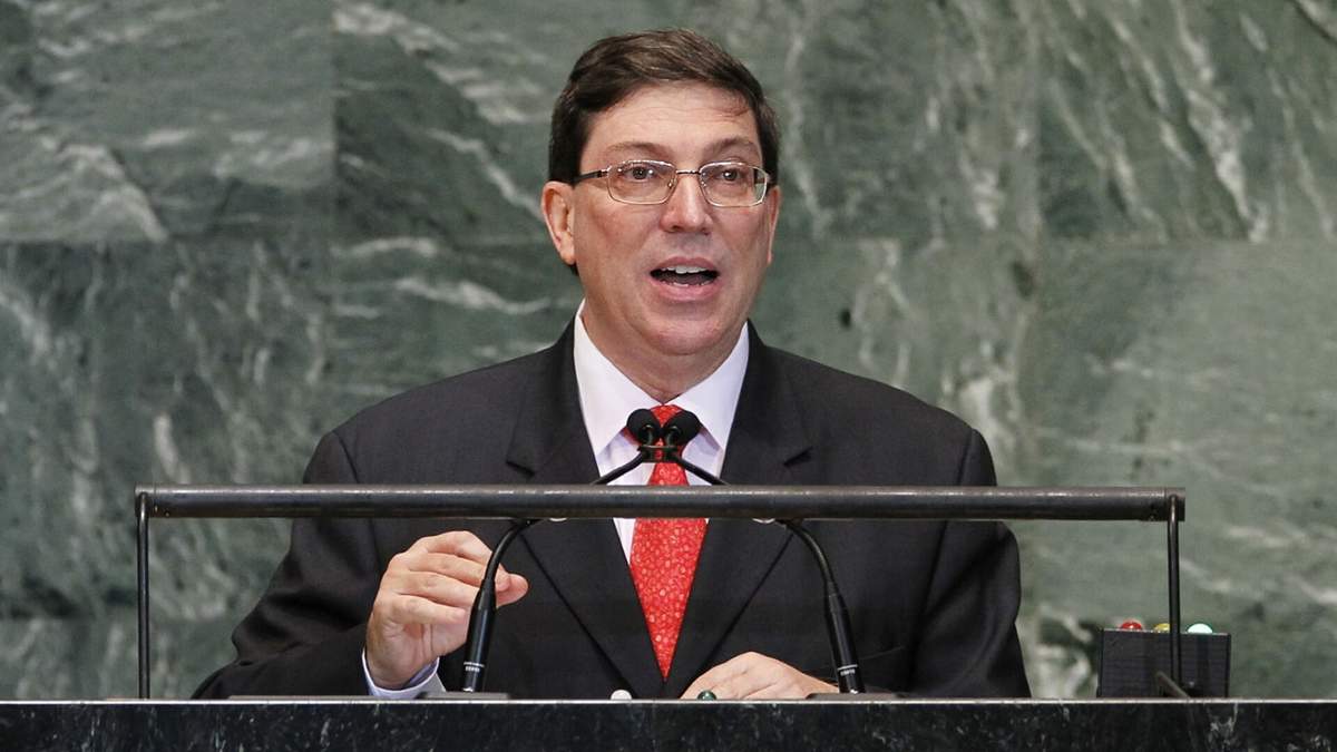 Bruno Rodríguez, canciller de Cuba en el hemiciclo de la ONU. Fuente: (Twitter)