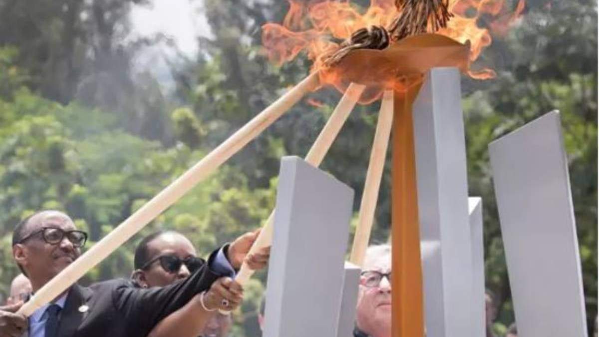El presidente de Ruanda, Paul Kagame, durante el 25º aniversario del genocidio de 1994