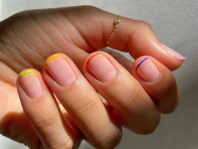 Nail Art: diseños de manicura francesa inspirados en el arcoíris para uñas largas y cortas