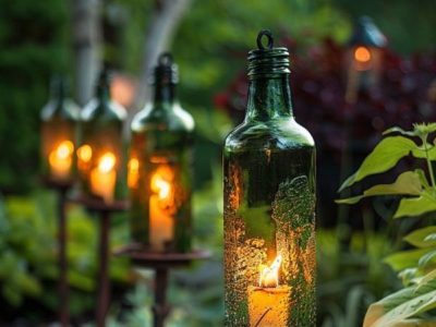 Ideas creativas para reciclar botellas de vino y convertirlas en floreros, lámparas y macetas originales y súper decorativas