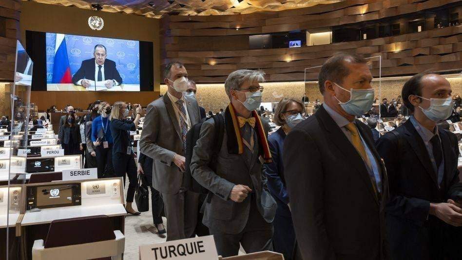 Representantes de una docena de países abandonaron la sala del Consejo de Derechos Humanos de la ONU antes del discurso del ministro de Relaciones Exteriores de Rusia