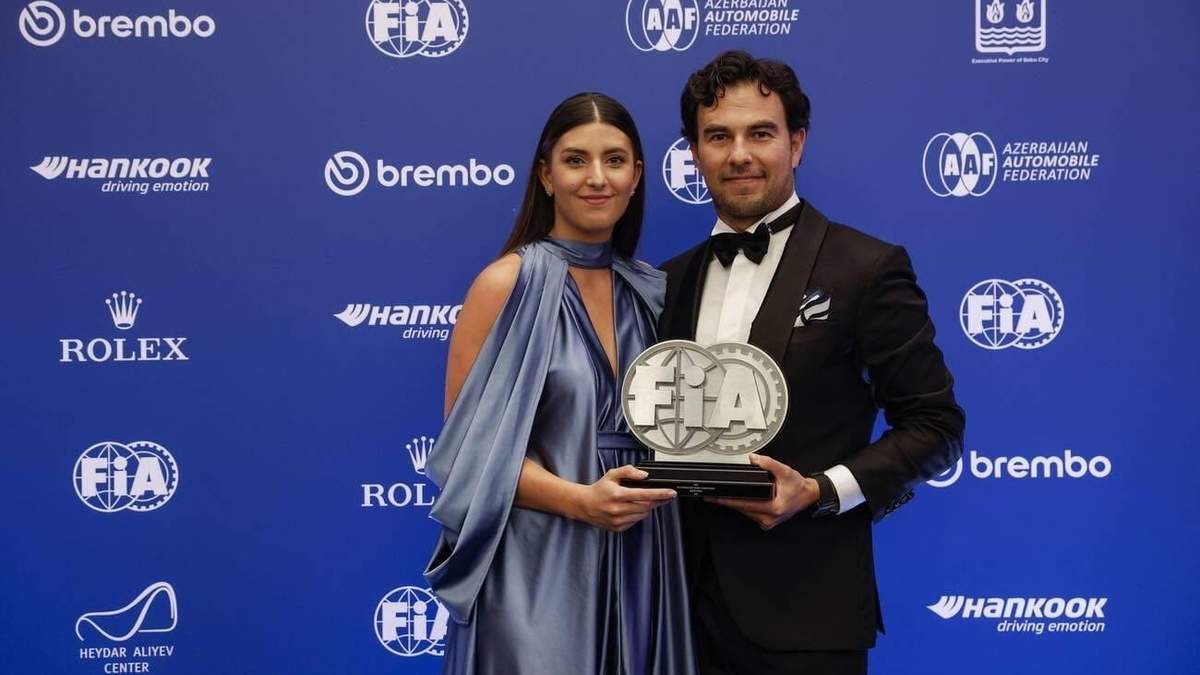 Sergio "Checo" Pérez con su esposa Carola Martínez