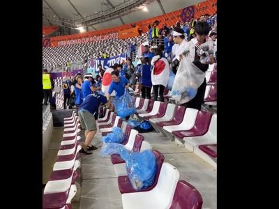 Viral: Japoneses recogen basura antes de dejar el estadio Khalifa en Qatar
