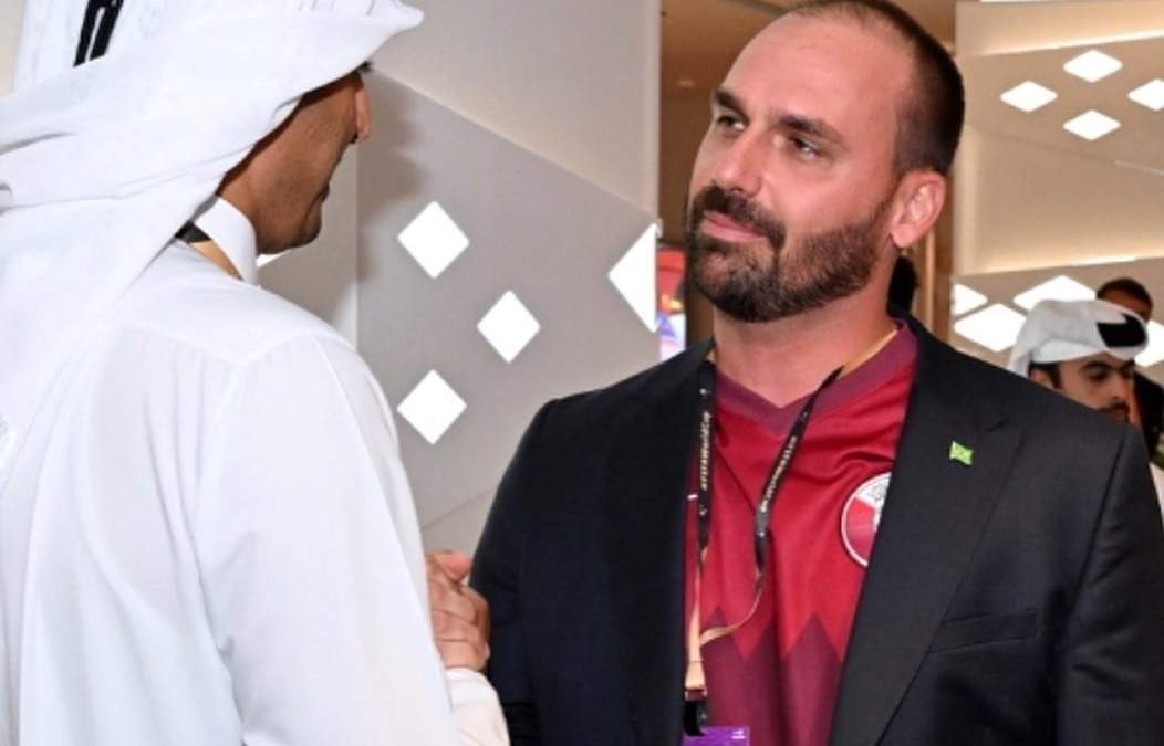 Eduardo Bolsonaro en su reciente viaje a Qatar
