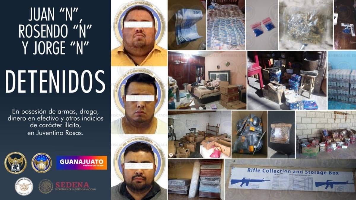 Los detenidos. En la parte superior, el director de Tránsito Municipal