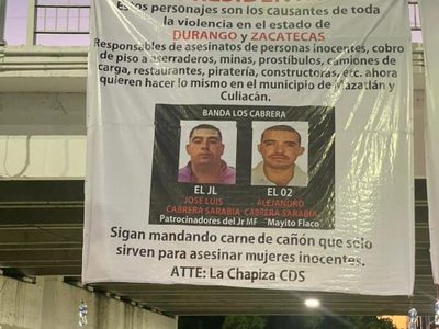 "La Chapiza" deja narcomantas con mensaje para Sheinbaum en Culiacán