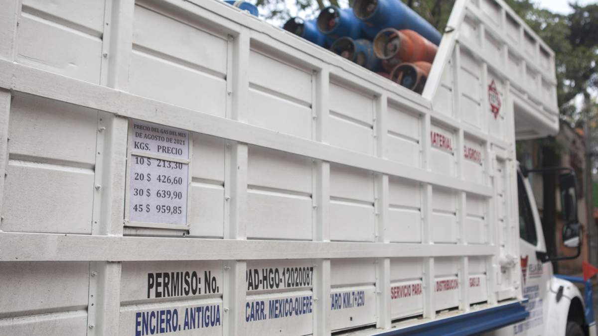 Un camión repartidor de Gas LP en la Ciudad de México