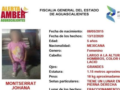 Fiscalía de Aguascalientes cree que muerte de niña de 5 años fue accidental