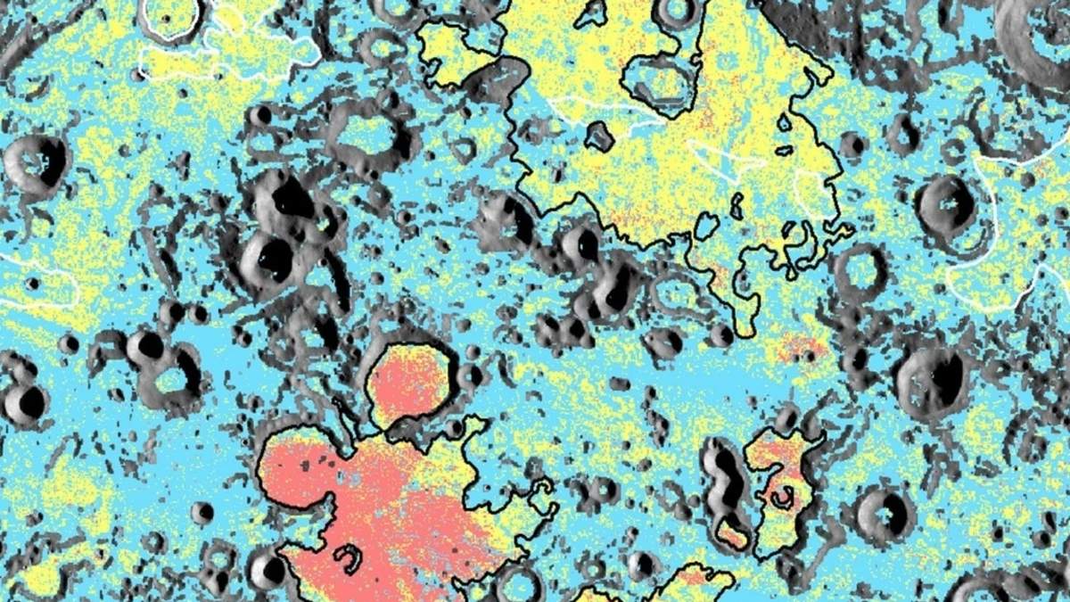 Diferentes materiales revelados en la superficie de la cuenca Aitken en el polo sur lunar