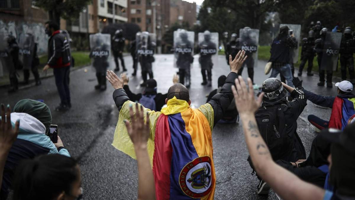 Una de las jornadas de protesta en Colombia. Fuente: (Twitter)