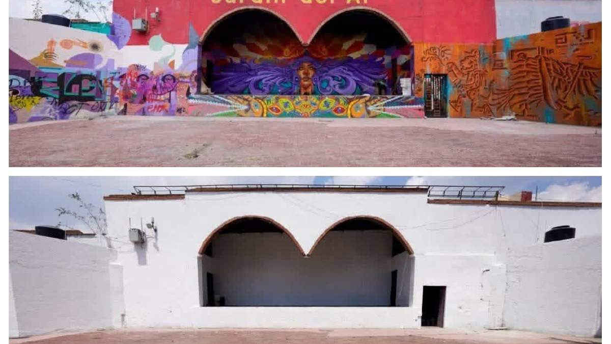 Uno de los murales eliminados por el gobierno de Pachuca