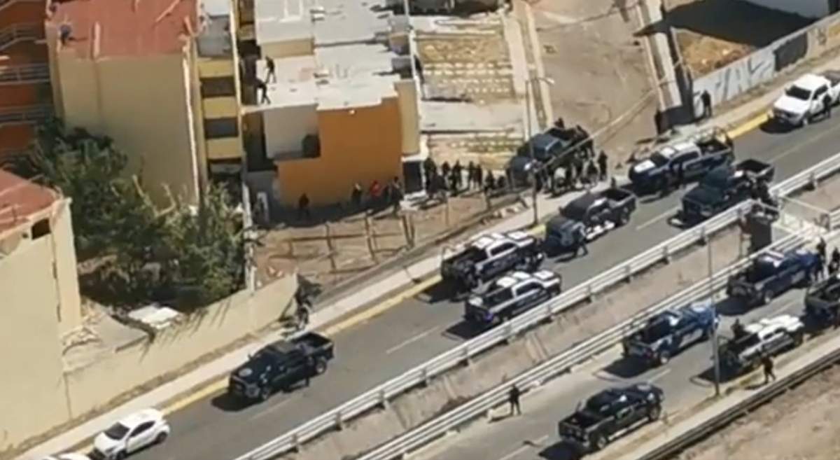 La movilización policiaca tras el enfrentamiento en Tlajomulco