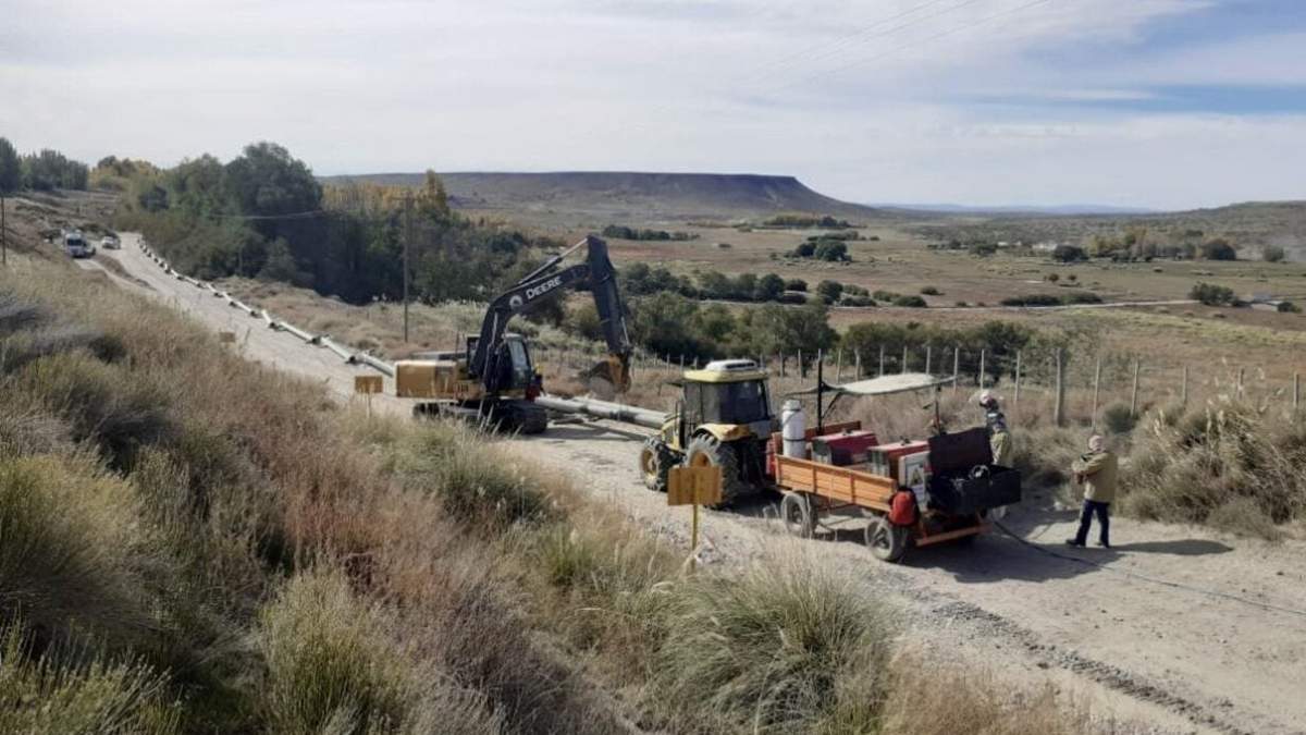 Obra de ampliación de gas en Zapala. Fuente: (Twitter)