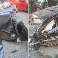 Auto queda partido a la mitad tras chocar contra un árbol en Jalisco; reportan grave a conductor