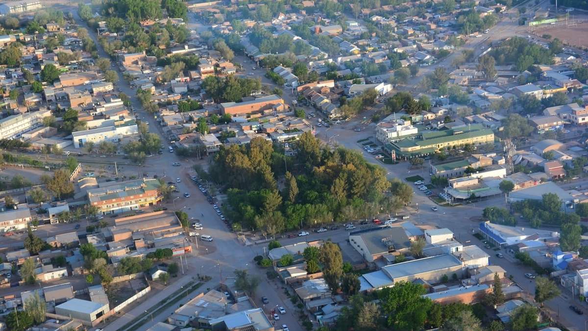Vista aérea de Rincón de los Sauces. Fuente: (Twitter)