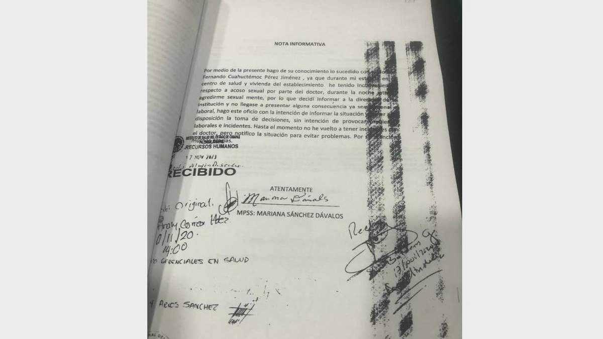 El documento que obra en la carpeta de investigación