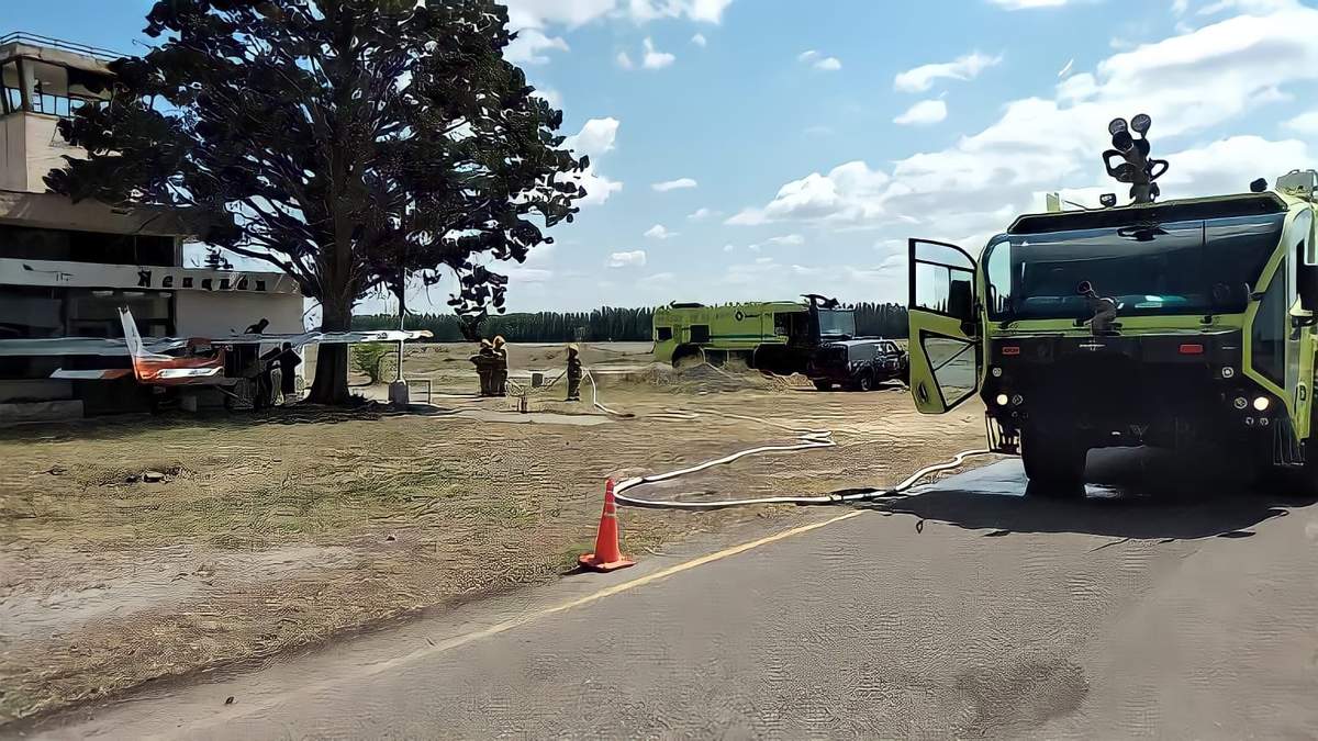 El suceso ocurrió en la zona de práctica del Aeroclub de Neuquén. Fuente: (Twitter)