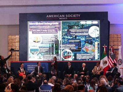Sheinbaum ante integrantes de la American Society: México debe acelerar su transición energética