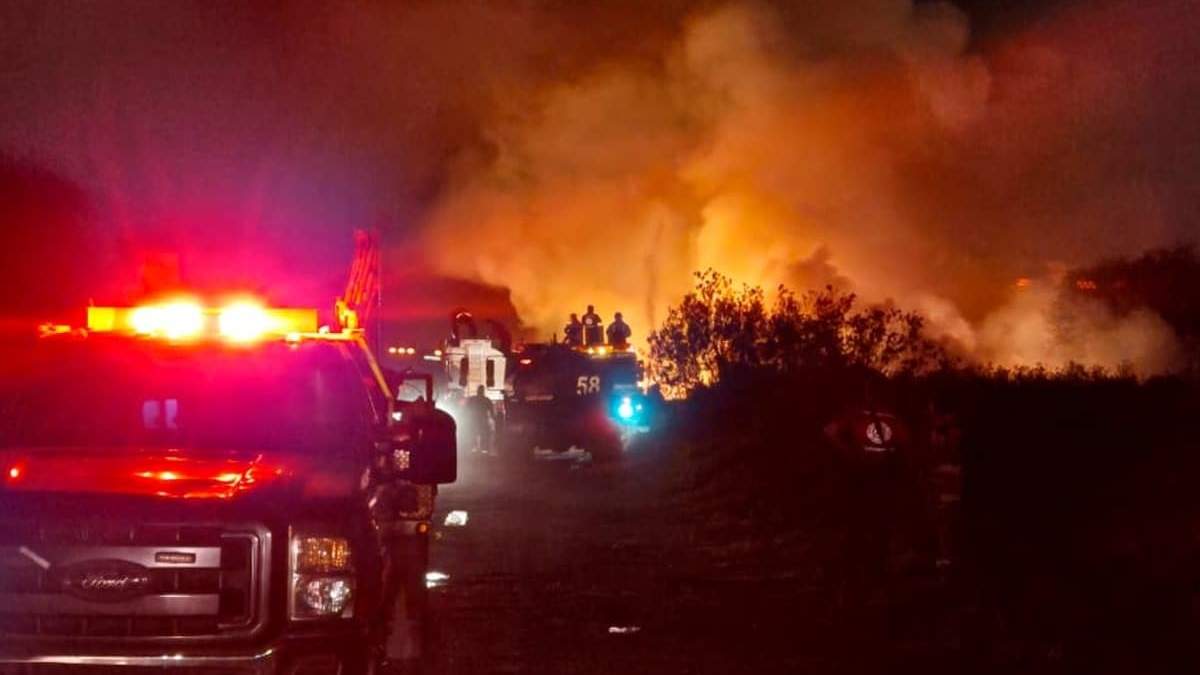 El incendio en el vaso regulador El Cristo