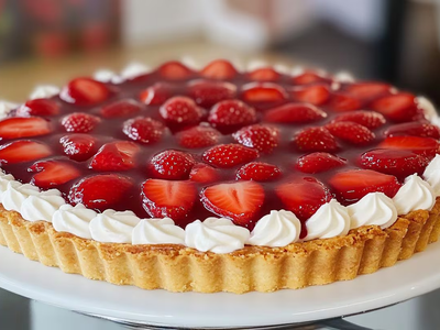 Un clásico que no pasa de moda: prepará esta tarta de frutillas y crema chantillí