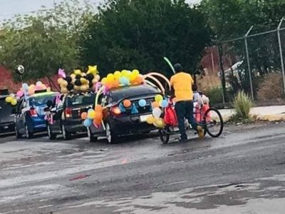 Adorna triciclo para celebrar la graduación de su hijo... y se vuelve viral