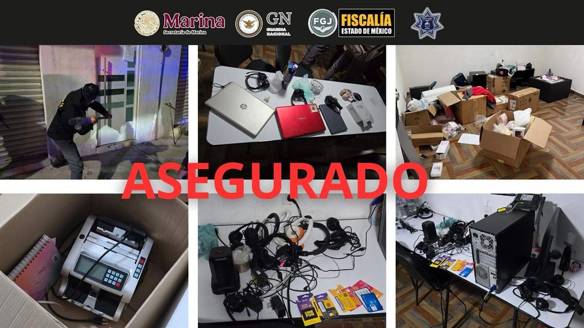 Call center descubierto en la colonia Francisco I. Madero de Ecatepec