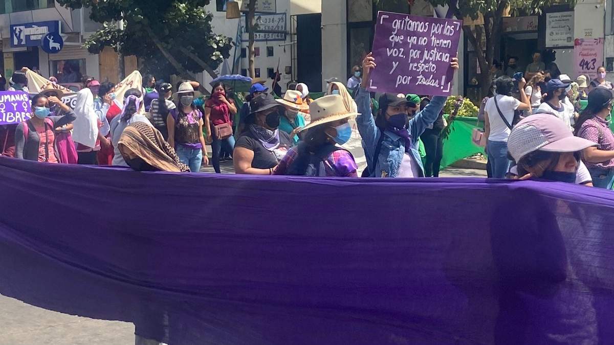 Marcha por el 8M en Oaxaca