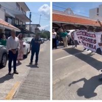 Trabajadores del Poder Judicial increpan a Yunes Linares: “Traidor, te vendiste al dictador”