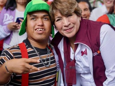 Medio Metro Oficial ameniza mitin de la campaña de Delfina Gómez (Video)