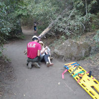 Una mujer se lesionó su tobillo izquierdo mientras recorría el circuito del Mirador Bandurrias
