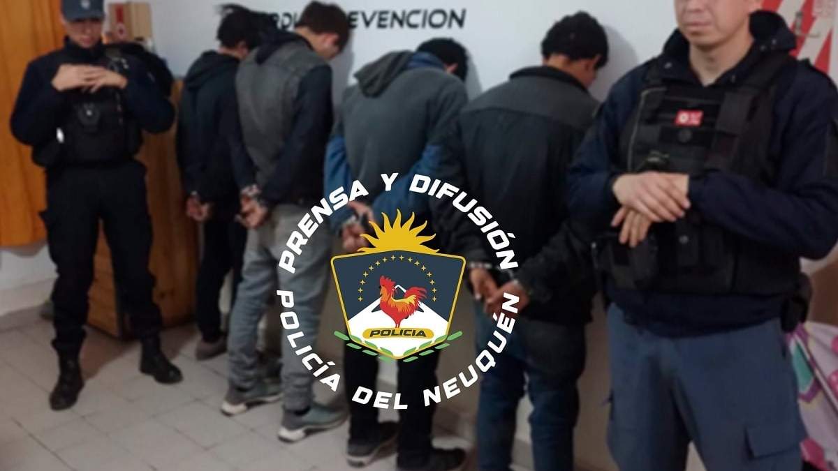 Los cuatro detenidos son conocidos en el ambiente delictivo. Fuente (Policía de Neuquén)