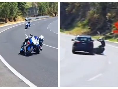 Graban accidente de motociclista en la autopista México-Cuernavaca (Video)