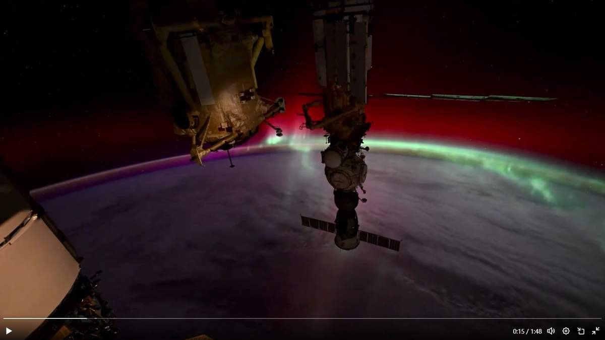 La la aurora boreal desde la Estación Espacial Internacional