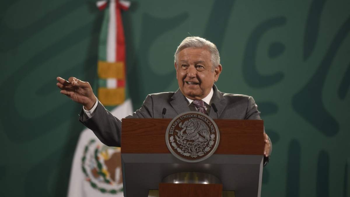 AMLO en su conferencia matutina en Palacio Nacional